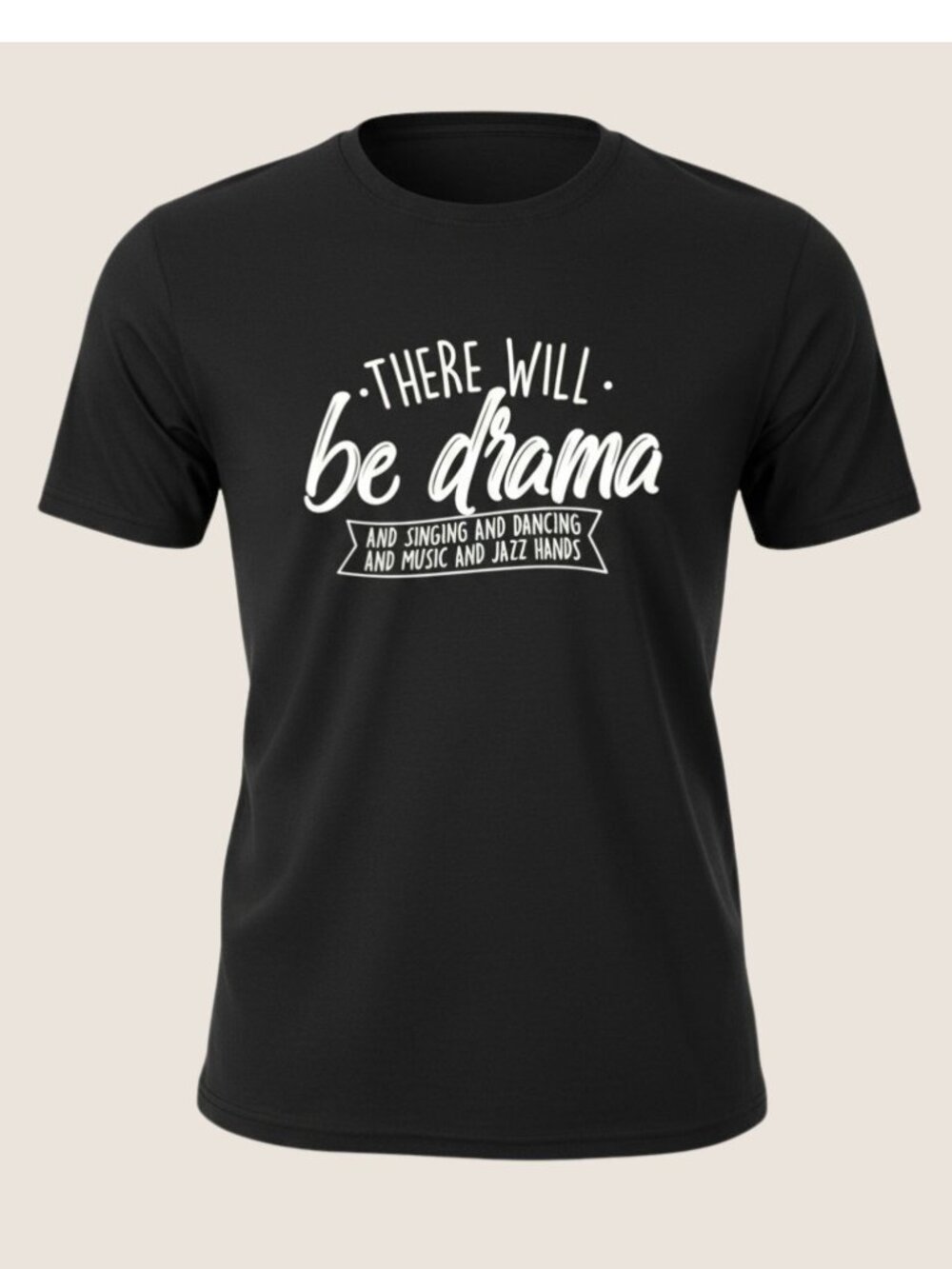 There Will Be Drama Shirt Size L Musical Theater Graphic Black Tee New DEFECT